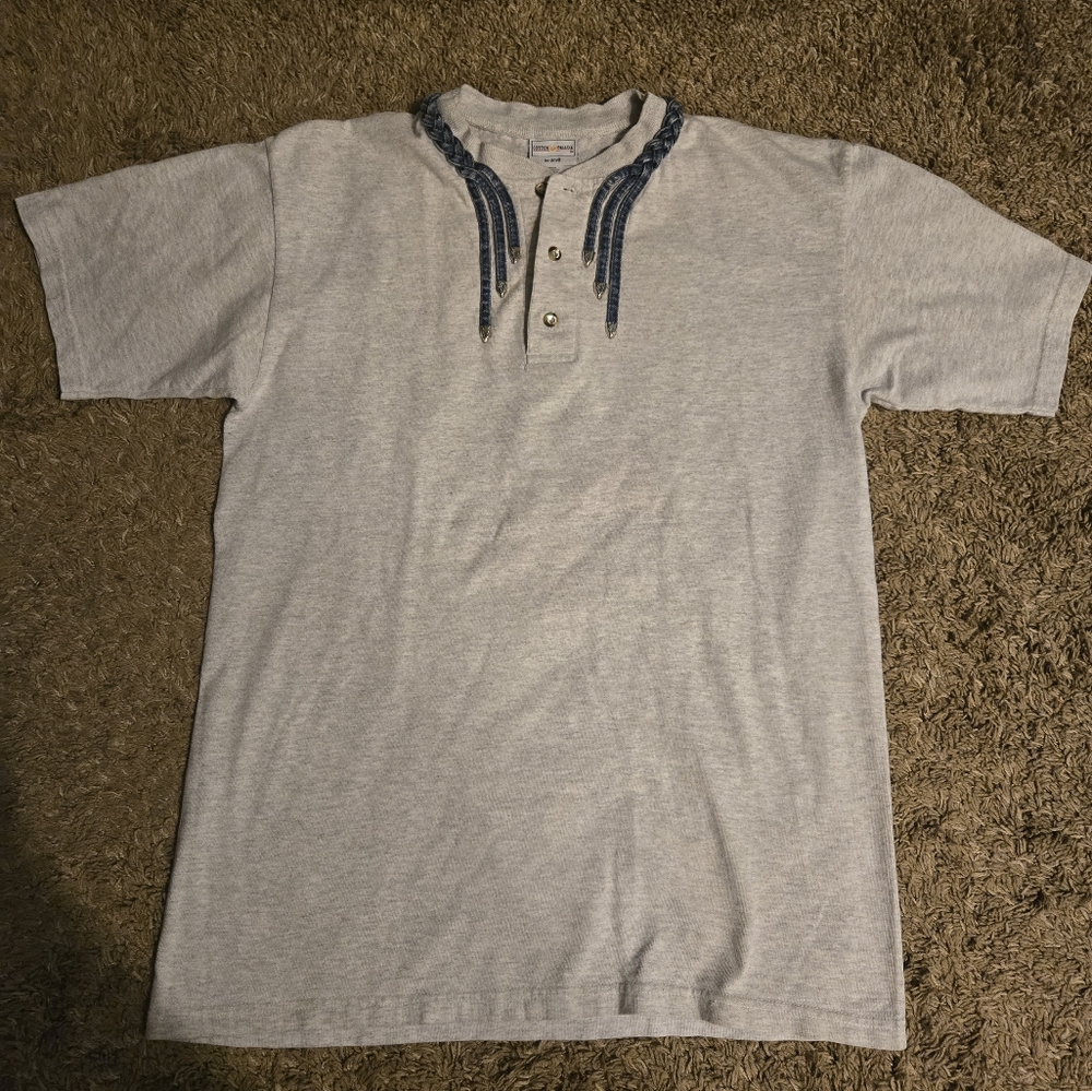 Vintage western-style henley shirt